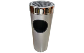 Cenicero Bilbao 
Cenicero metalico acero Sae 1010 
Medidas 23 cms. de diametro x 68 cms. de alto. Cuerpo acero esmaltado color Gris.  www.yolae.cl