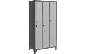 locker acero importado 3 cuerpos, 3 casilleros, medidas altura 170, ancho 56, fondo 45 cms. material acero laminado en frio de grueso calibre. www.yolae.cl