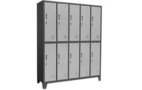 locker acero importado 5 cuerpos, 10 casilleros, medidas altura 170, ancho 136, fondo 45 cms. material acero laminado en frio de grueso calibre. www.yolae.cl