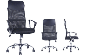 Silla Ejecutiva Rennes. Silla Ejecutiva reclinable, respaldo en malla negra, apoyo lumbar, asiento de espuma inyectada, brazo regulable en altura en PU.  www.yolae.cl